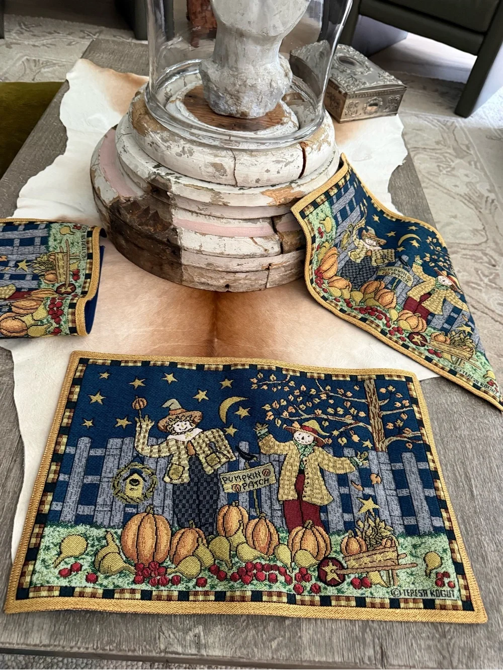 Teresa Kogut Autumn Harvest Decorative Placemats Set of 4 Pumpkin Patch